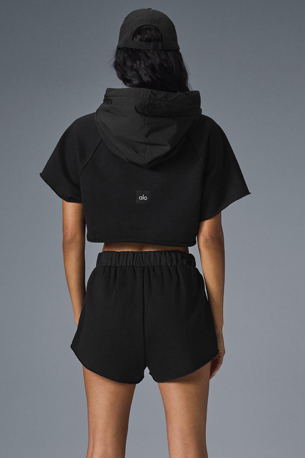 Short Sleeve Alo Yoga Cropped In The Air Mujer Negras | España  DAYJ-51290