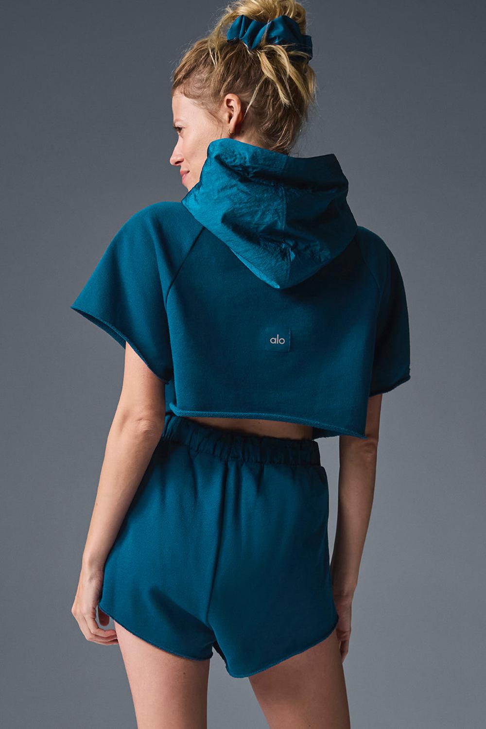 Short Sleeve Alo Yoga Cropped In The Air Mujer Azules | España  WKSP-58723