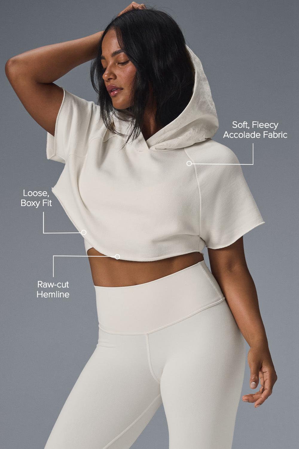 Short Sleeve Alo Yoga Cropped In The Air Mujer Ivory | España  WXQL-34650