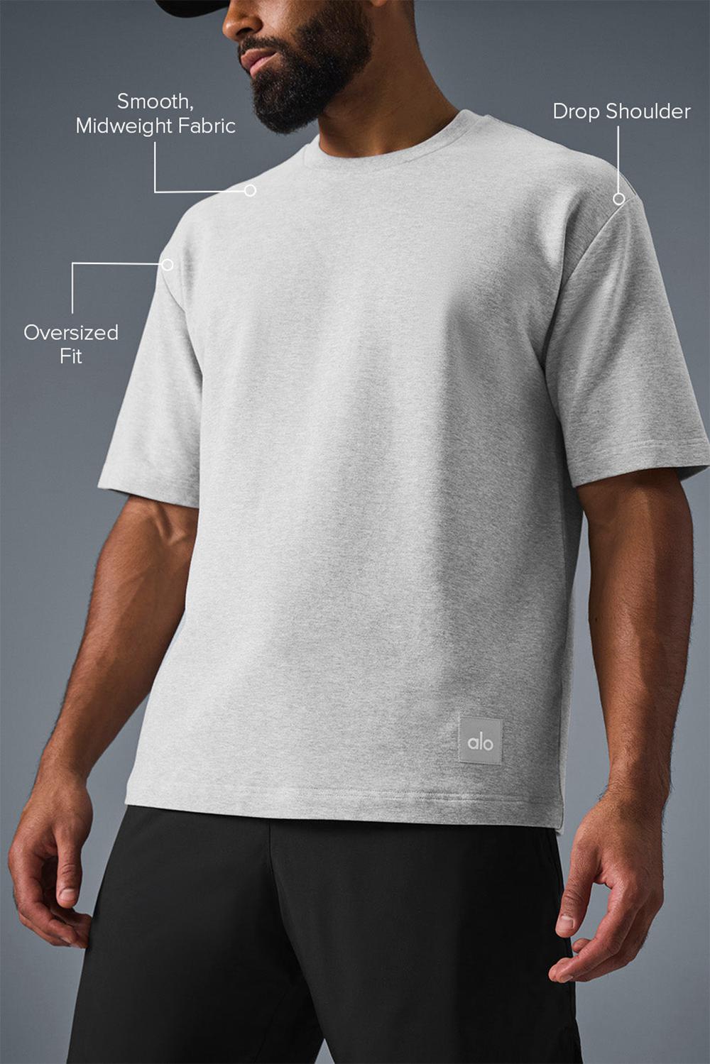 Short Sleeve Alo Yoga Double Take Hombre Gris | España  OYGK-46075