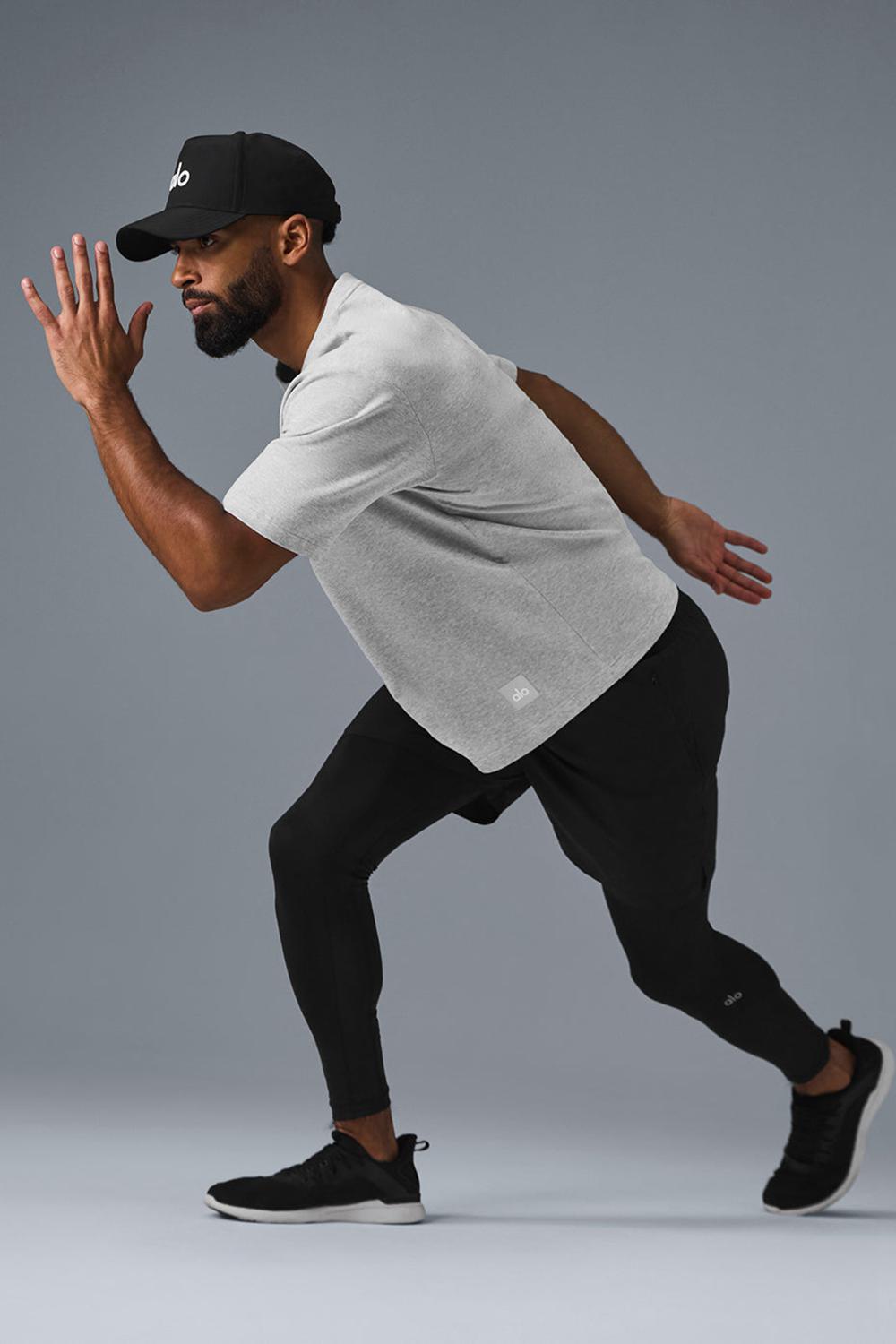 Short Sleeve Alo Yoga Double Take Hombre Gris | España  OYGK-46075