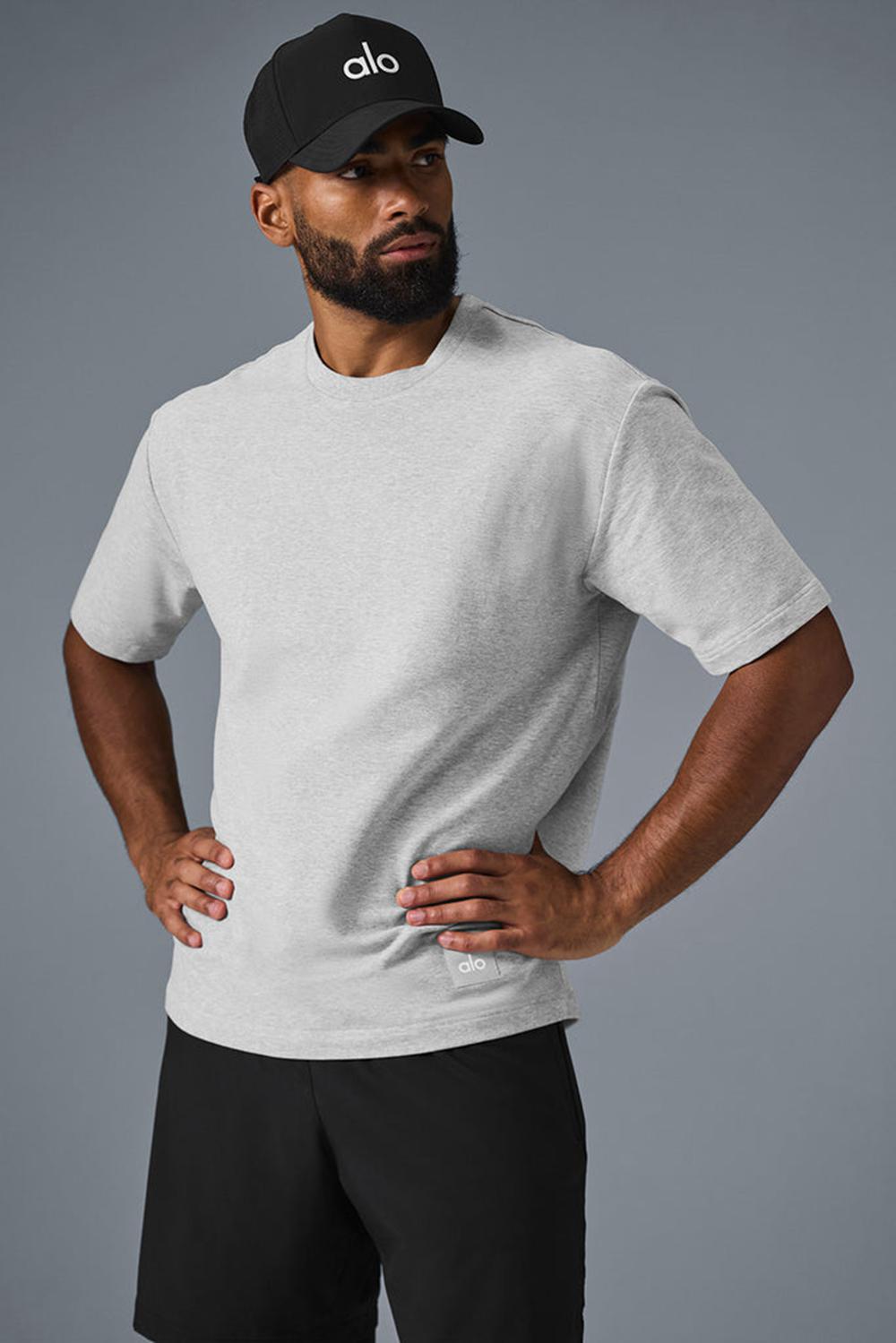 Short Sleeve Alo Yoga Double Take Hombre Gris | España  OYGK-46075