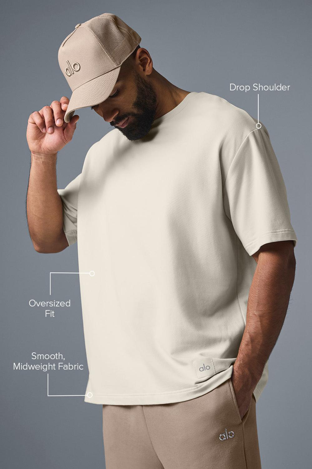 Short Sleeve Alo Yoga Double Take Hombre Bone | España  HTFM-05819