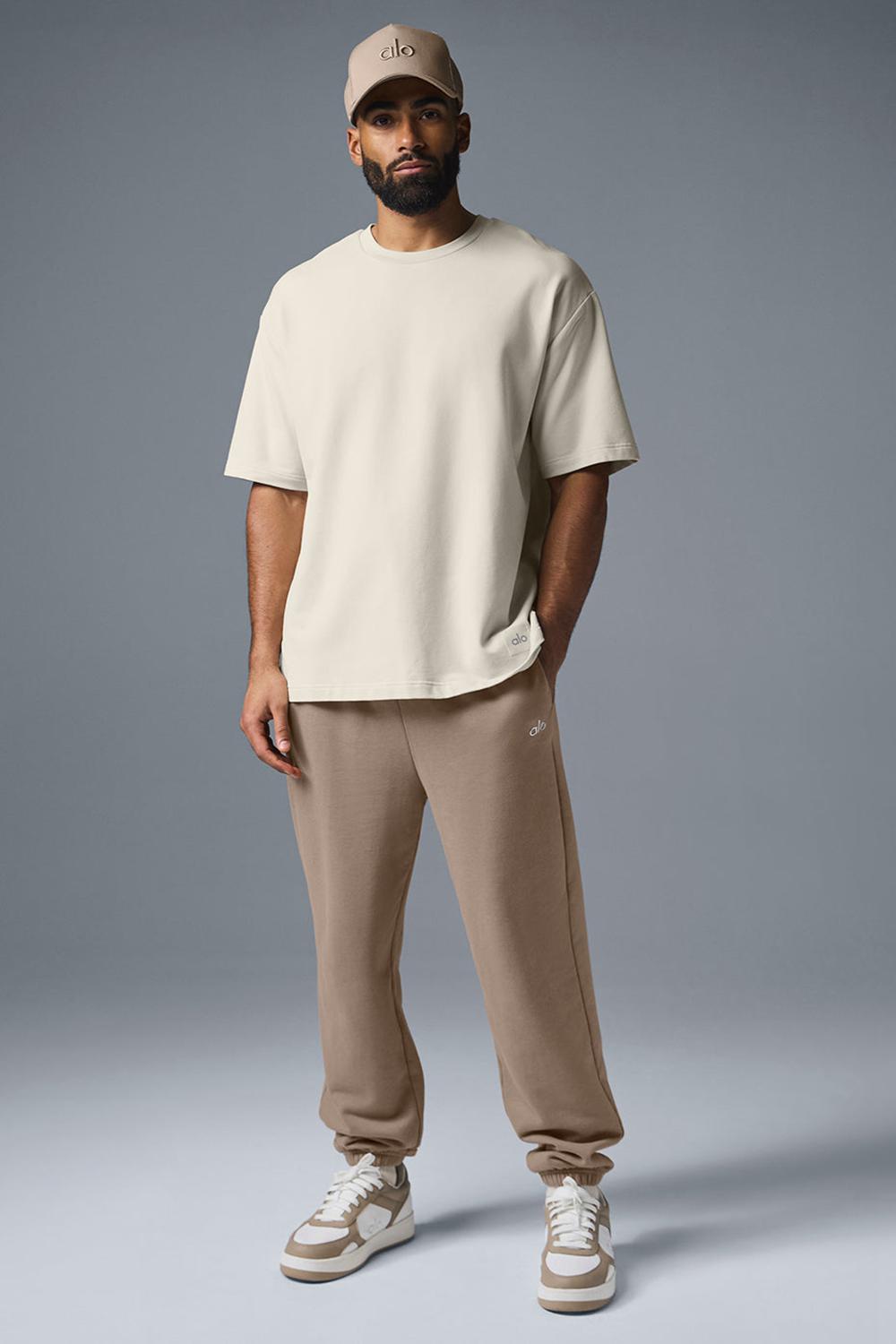 Short Sleeve Alo Yoga Double Take Hombre Bone | España  HTFM-05819