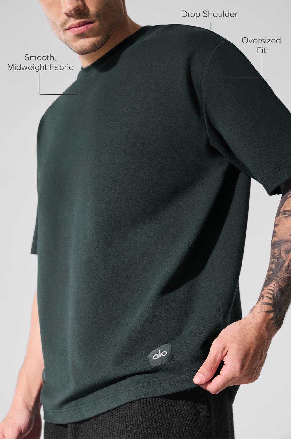 Short Sleeve Alo Yoga Double Take Hombre Verde | España  TWUJ-59246