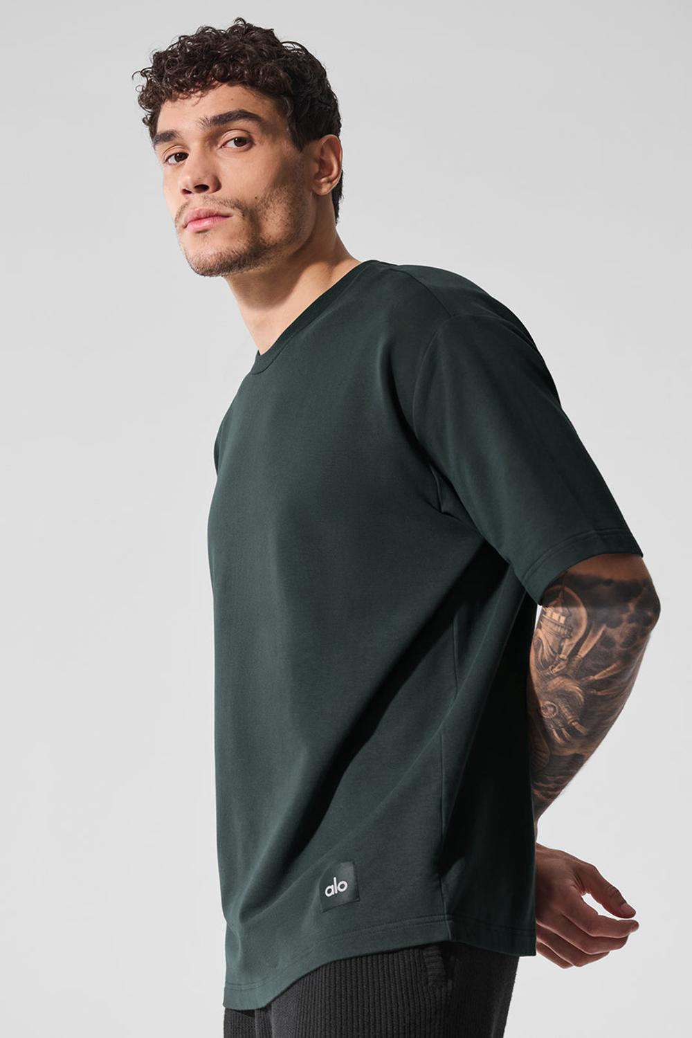 Short Sleeve Alo Yoga Double Take Hombre Verde | España  TWUJ-59246
