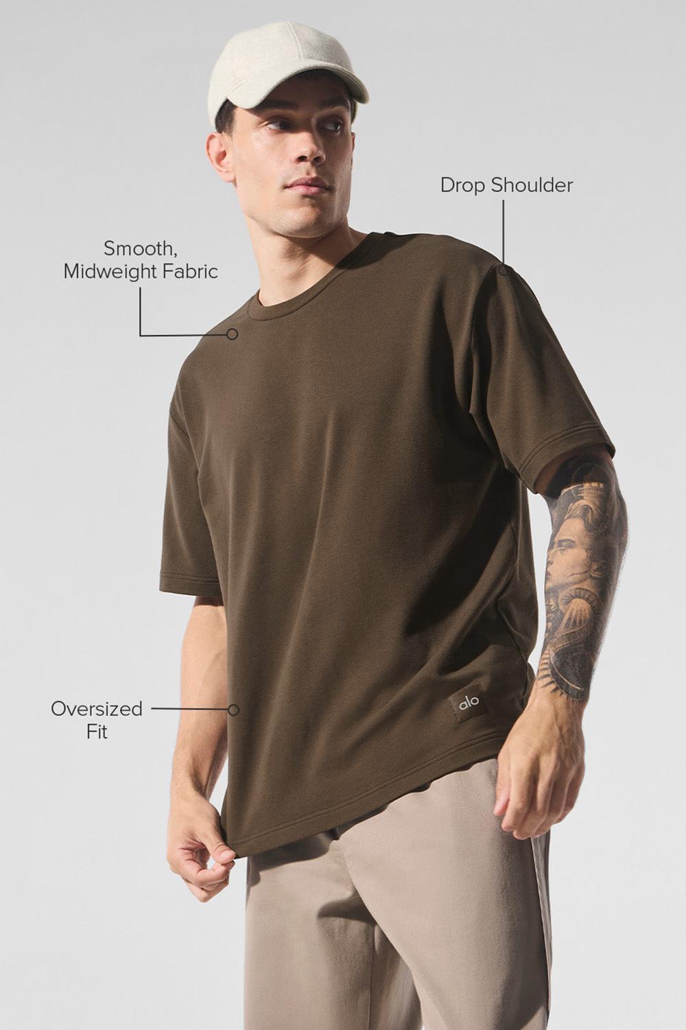 Short Sleeve Alo Yoga Double Take Hombre Espresso | España  YCKP-83570