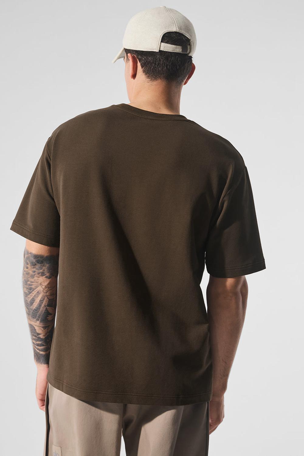 Short Sleeve Alo Yoga Double Take Hombre Espresso | España  YCKP-83570