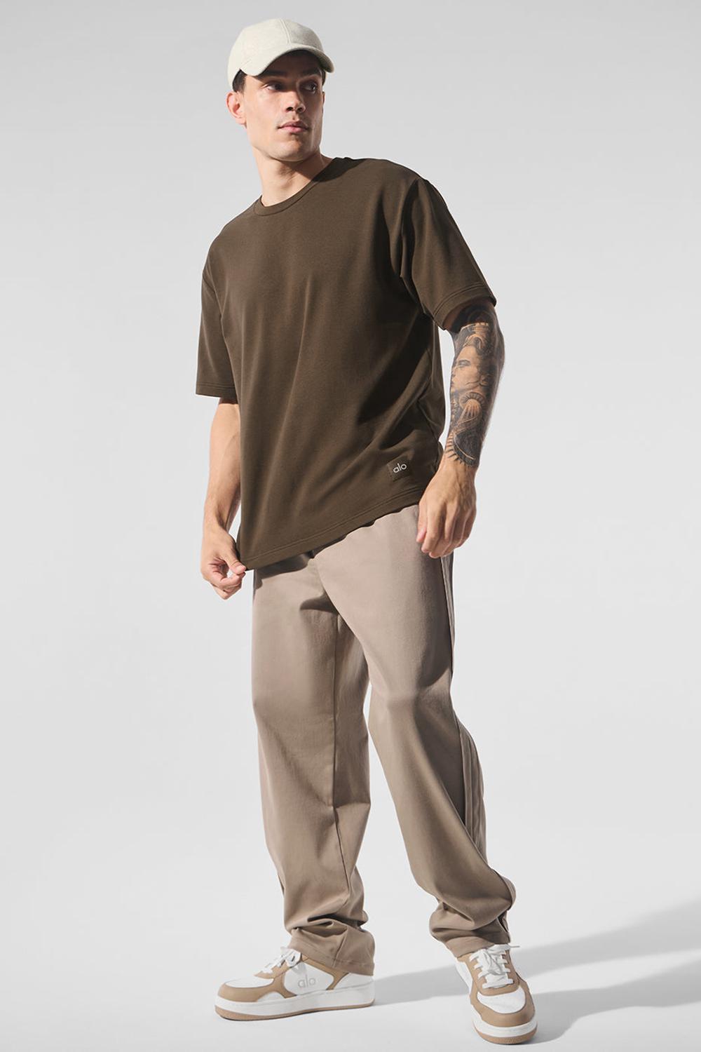 Short Sleeve Alo Yoga Double Take Hombre Espresso | España  YCKP-83570