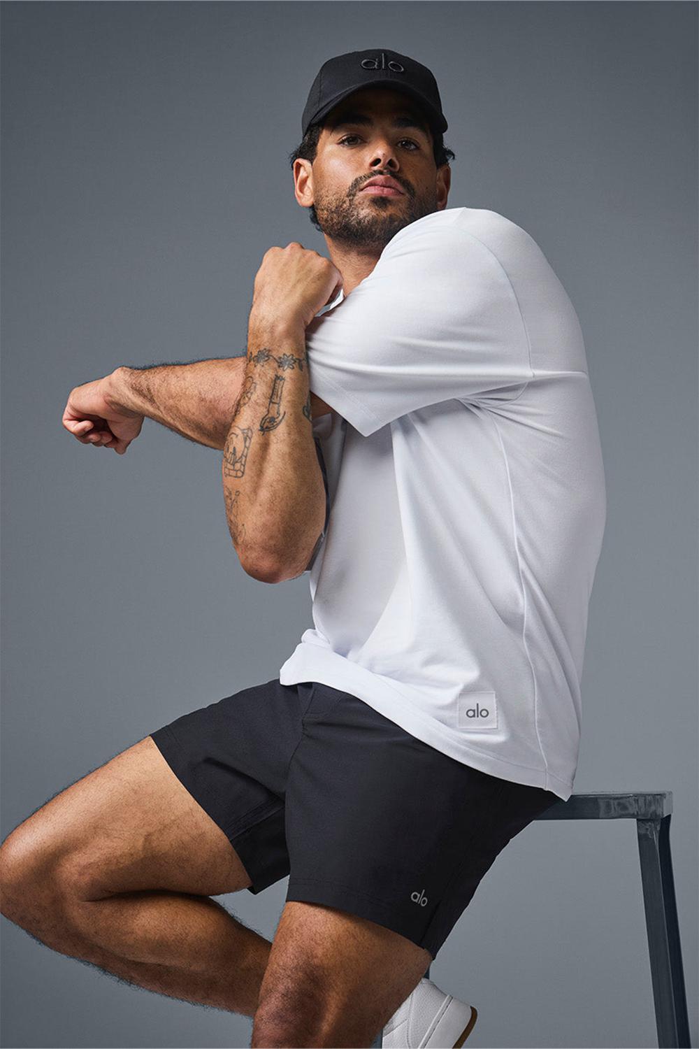 Short Sleeve Alo Yoga Double Take Hombre Blancas | España  ITMK-31582