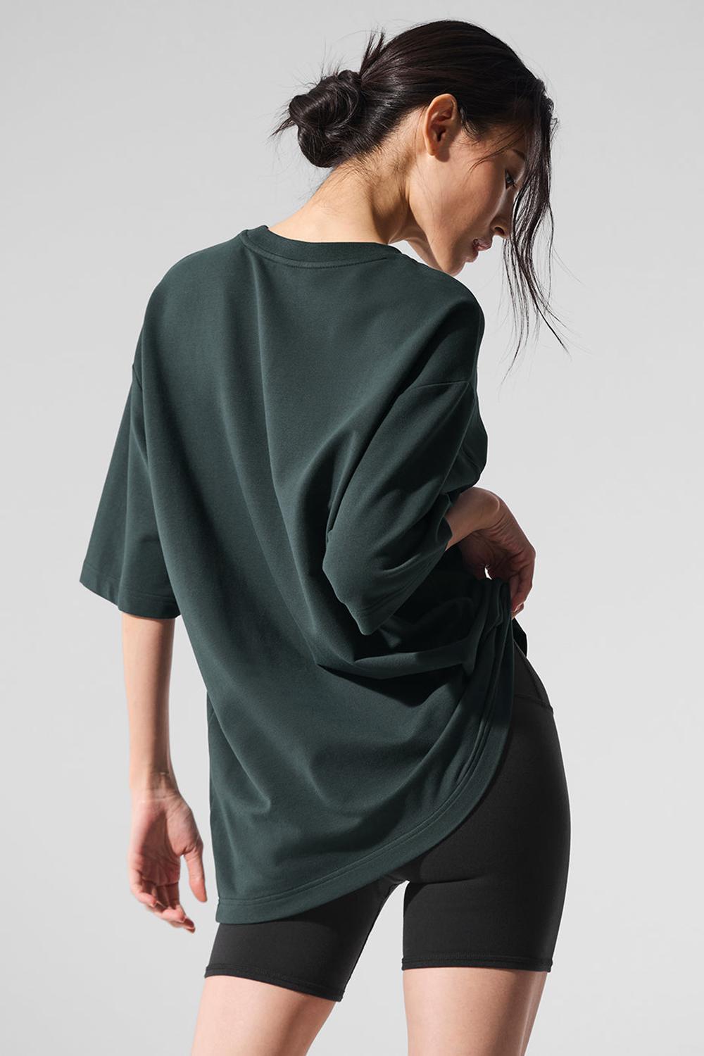 Short Sleeve Alo Yoga Double Take Mujer Verde | España  BYNQ-23479