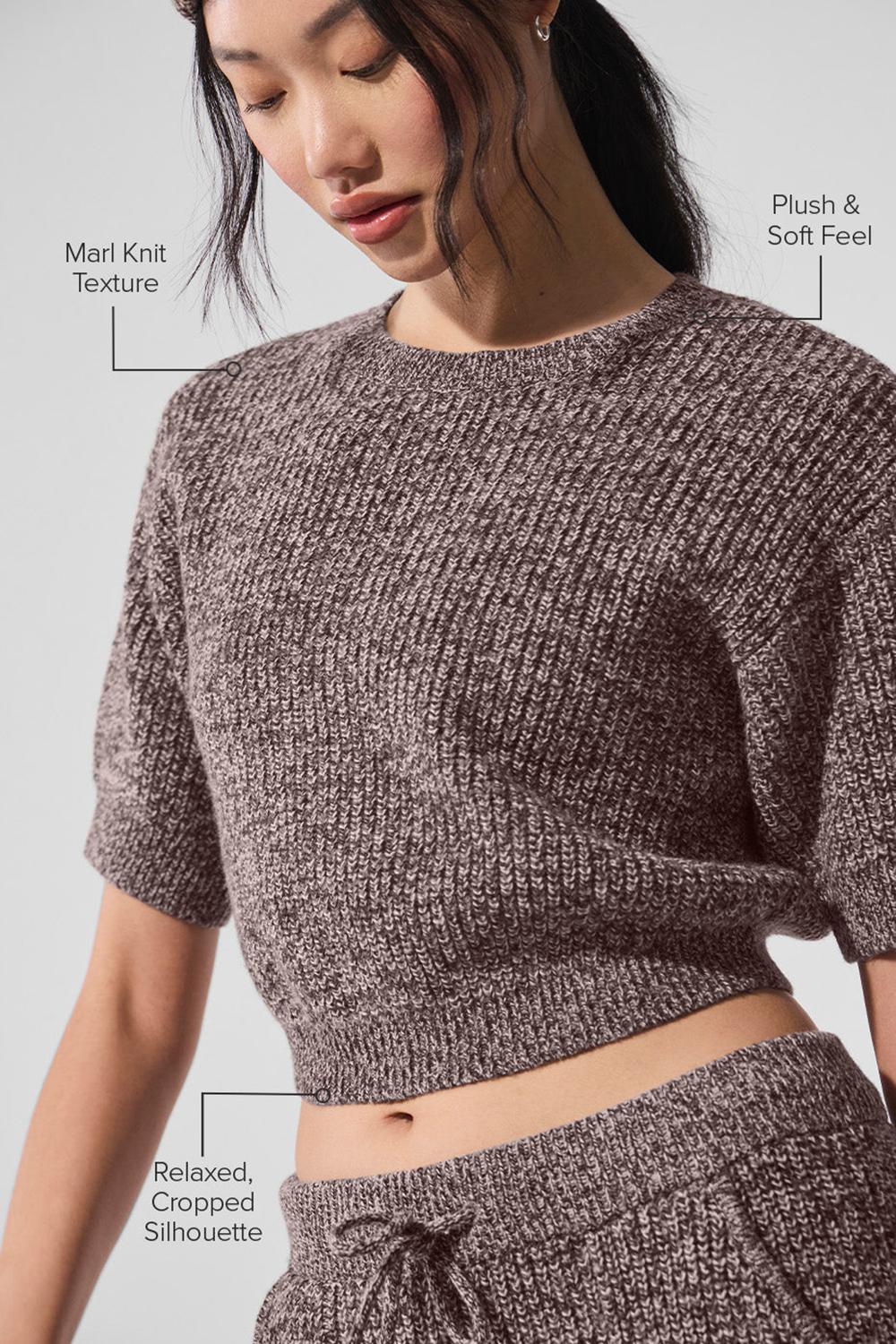 Short Sleeve Alo Yoga Marl Mujer Mushroom Marl | España  GDQK-42675