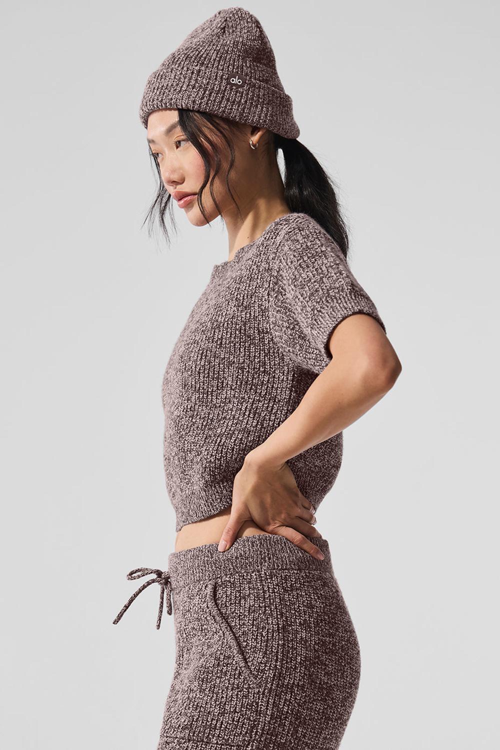 Short Sleeve Alo Yoga Marl Mujer Mushroom Marl | España  GDQK-42675