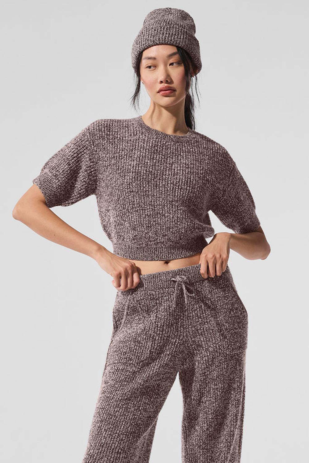 Short Sleeve Alo Yoga Marl Mujer Mushroom Marl | España  GDQK-42675