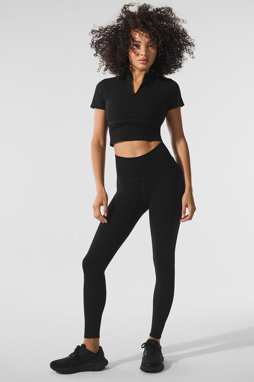 Short Sleeve Alo Yoga Seamless Winter Warm Plush Cropped Mujer Negras | España  JSBK-72418