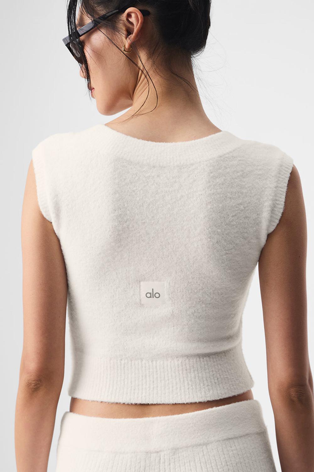 Short Sleeve Alo Yoga Snuggle Up Mujer Ivory | España  WKBN-07283