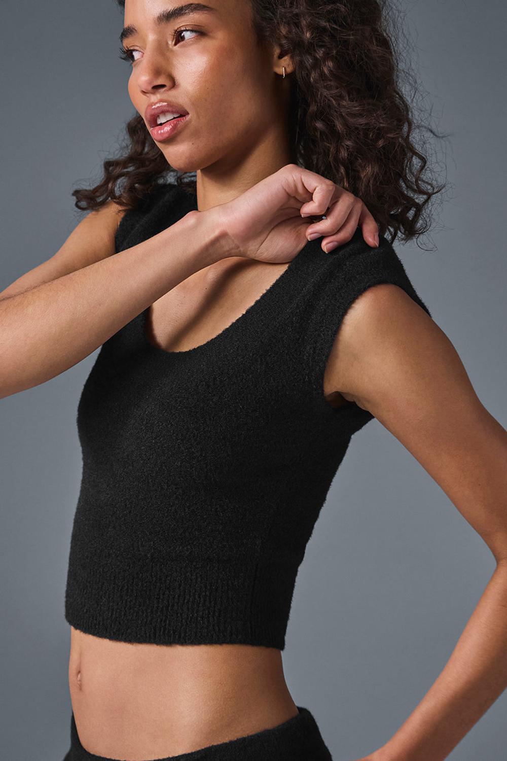 Short Sleeve Alo Yoga Snuggle Up Mujer Negras | España  QHYT-17065