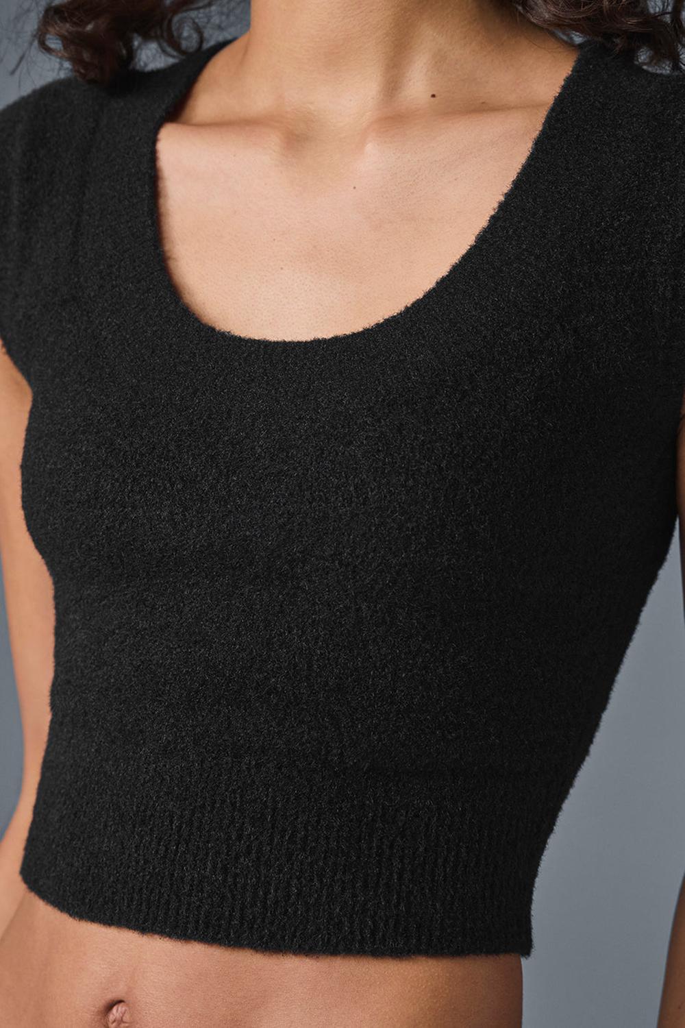 Short Sleeve Alo Yoga Snuggle Up Mujer Negras | España  QHYT-17065
