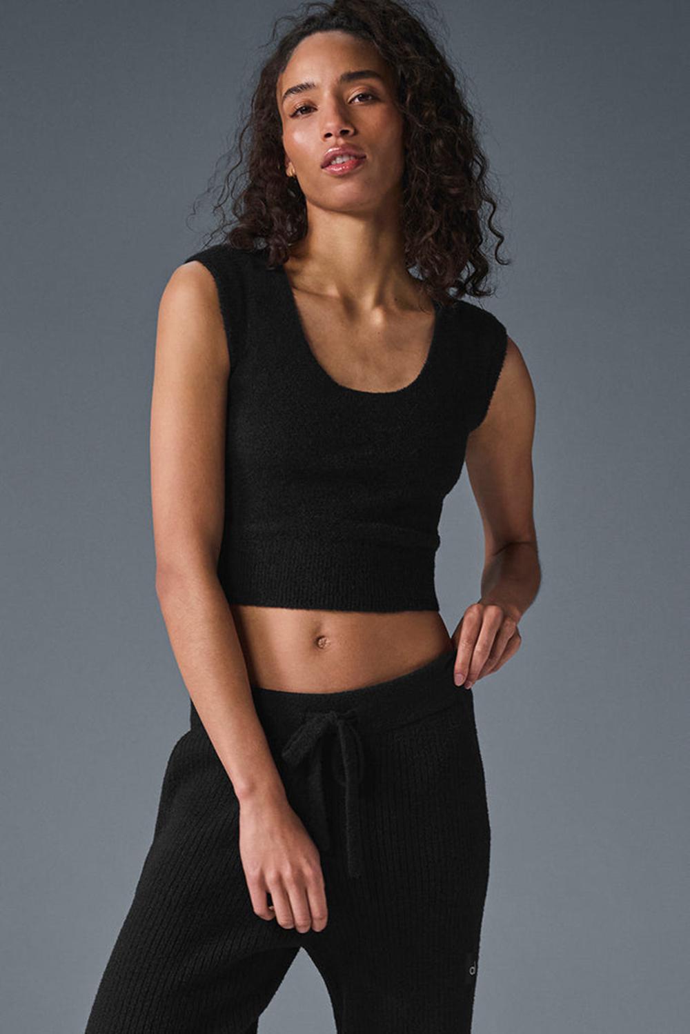 Short Sleeve Alo Yoga Snuggle Up Mujer Negras | España  QHYT-17065
