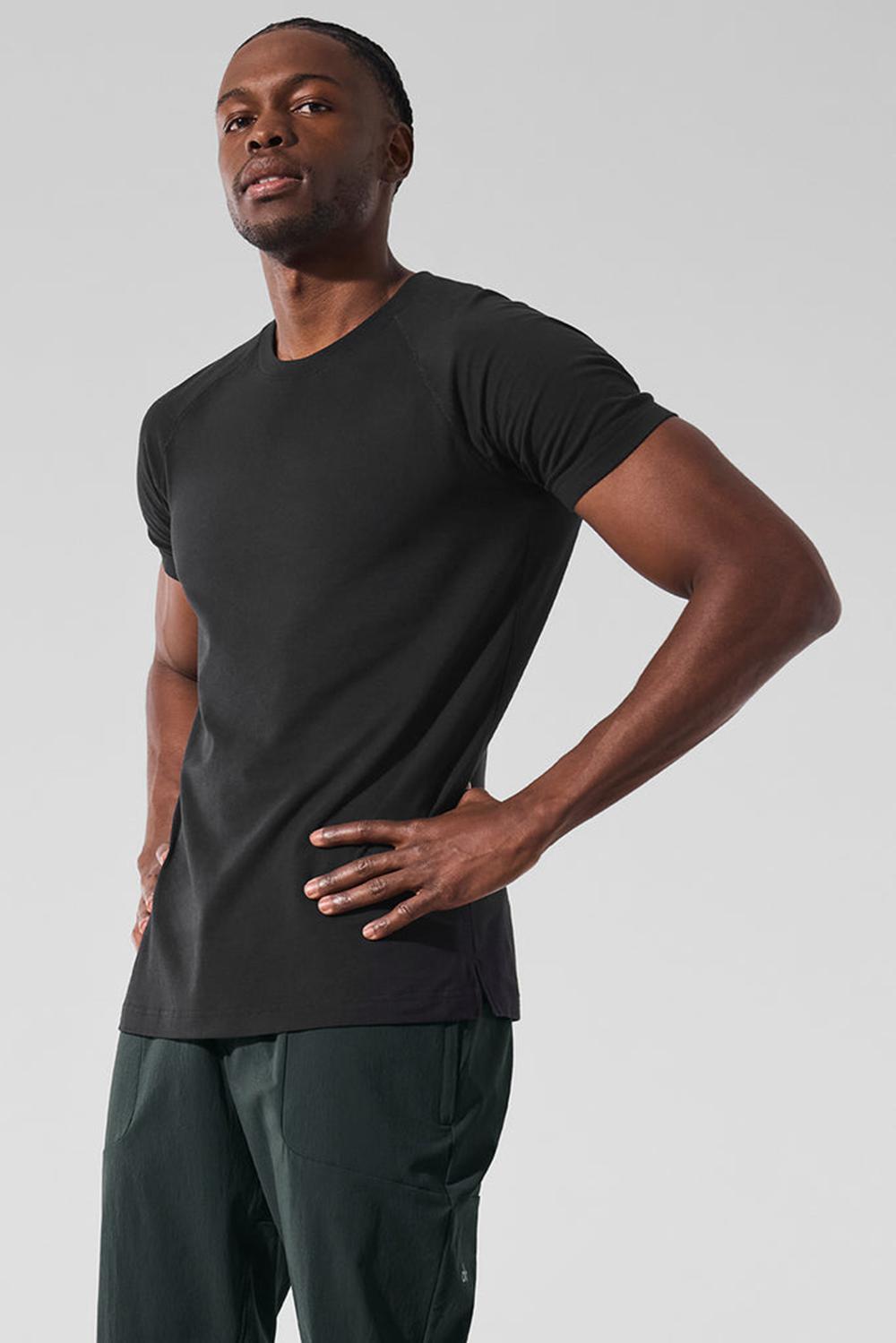 Short Sleeve Alo Yoga Vapor Crewneck Hombre Negras | España  RWEV-23065