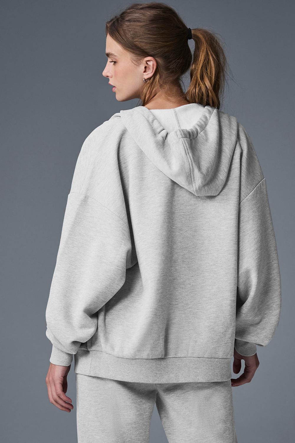 Sudadera con Capucha Alo Yoga Accolade Full Zip Mujer Gris | España  XALE-29517