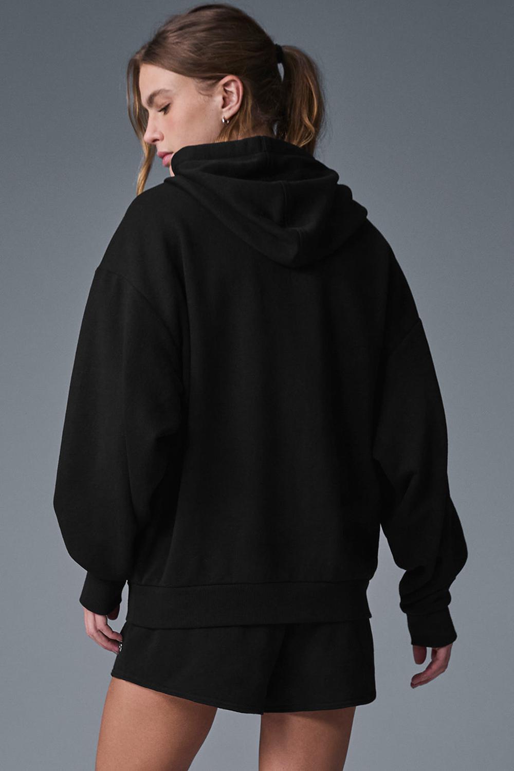 Sudadera con Capucha Alo Yoga Accolade Full Zip Mujer Negras | España  LRYU-13859