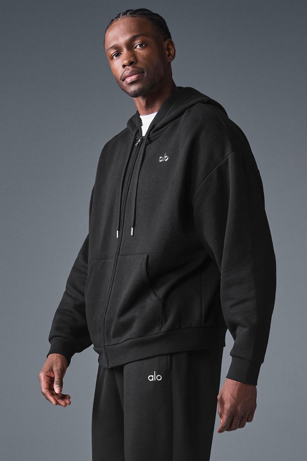 Sudadera con Capucha Alo Yoga Accolade Full Zip Hombre Negras | España  BQRH-45960