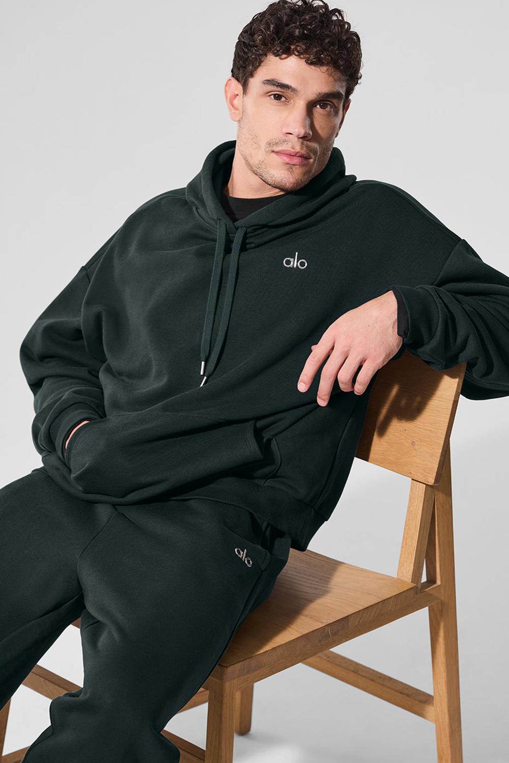 Sudadera con Capucha Alo Yoga Accolade Hombre Verde | España  KNLP-17258