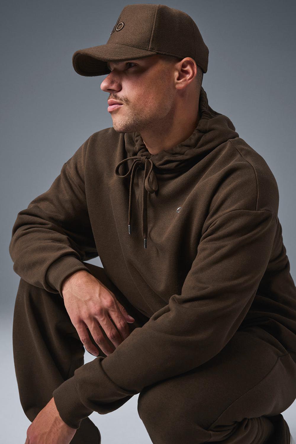 Sudadera con Capucha Alo Yoga Accolade Hombre Espresso | España  MWKA-49215