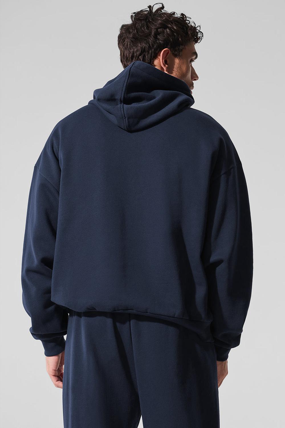 Sudadera con Capucha Alo Yoga Accolade Hombre Azul Marino | España  GQMN-47962