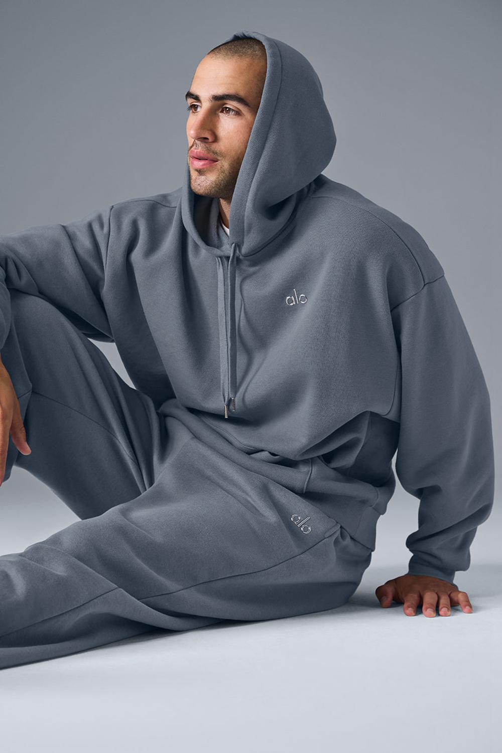Sudadera con Capucha Alo Yoga Accolade Hombre Gris | España  IAML-72095