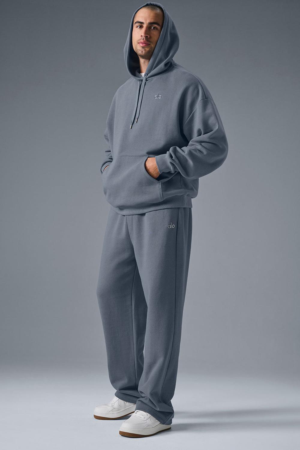 Sudadera con Capucha Alo Yoga Accolade Hombre Gris | España  IAML-72095