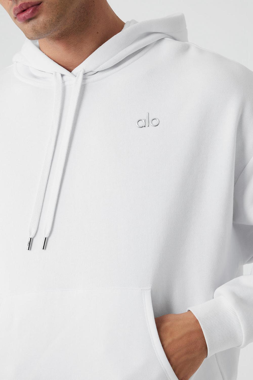 Sudadera con Capucha Alo Yoga Accolade Hombre Blancas | España  PWMV-09831