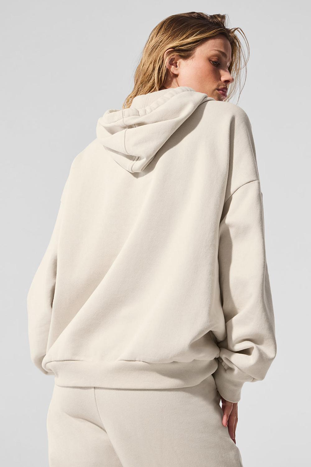 Sudadera con Capucha Alo Yoga Accolade Mujer Bone | España  ZABH-78390