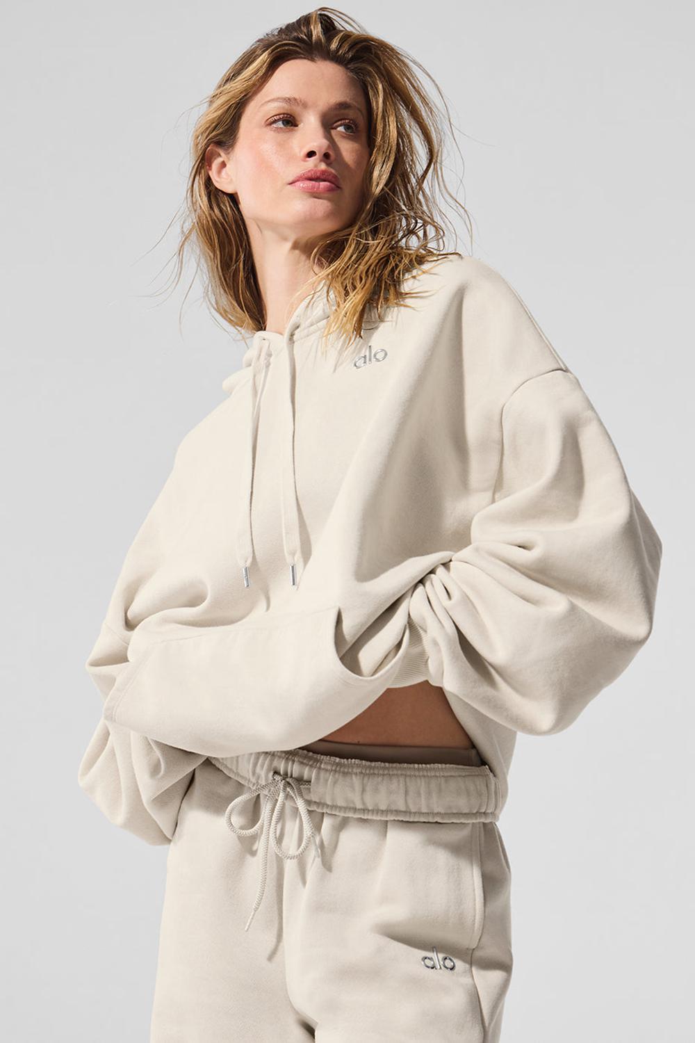 Sudadera con Capucha Alo Yoga Accolade Mujer Bone | España  ZABH-78390
