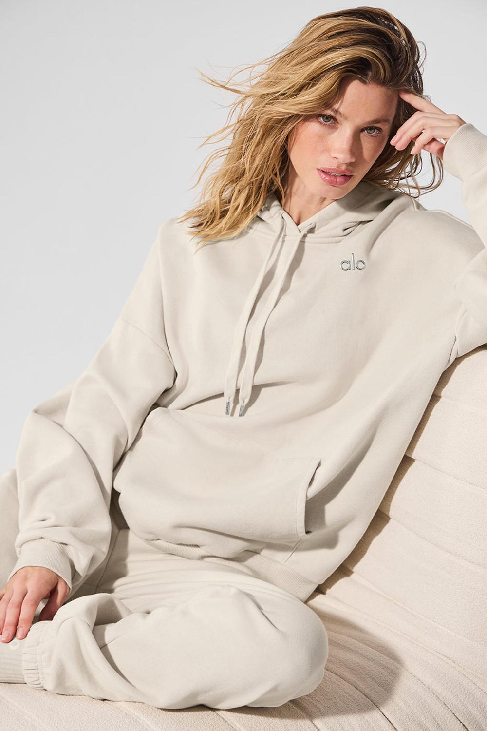 Sudadera con Capucha Alo Yoga Accolade Mujer Bone | España  ZABH-78390