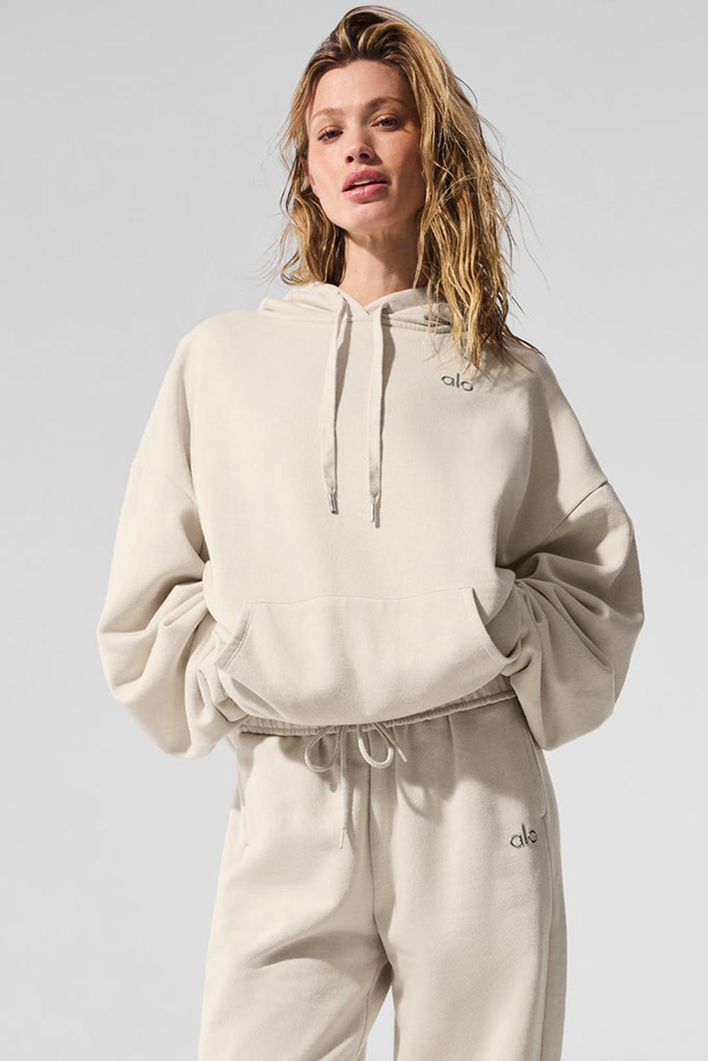 Sudadera con Capucha Alo Yoga Accolade Mujer Bone | España  ZABH-78390