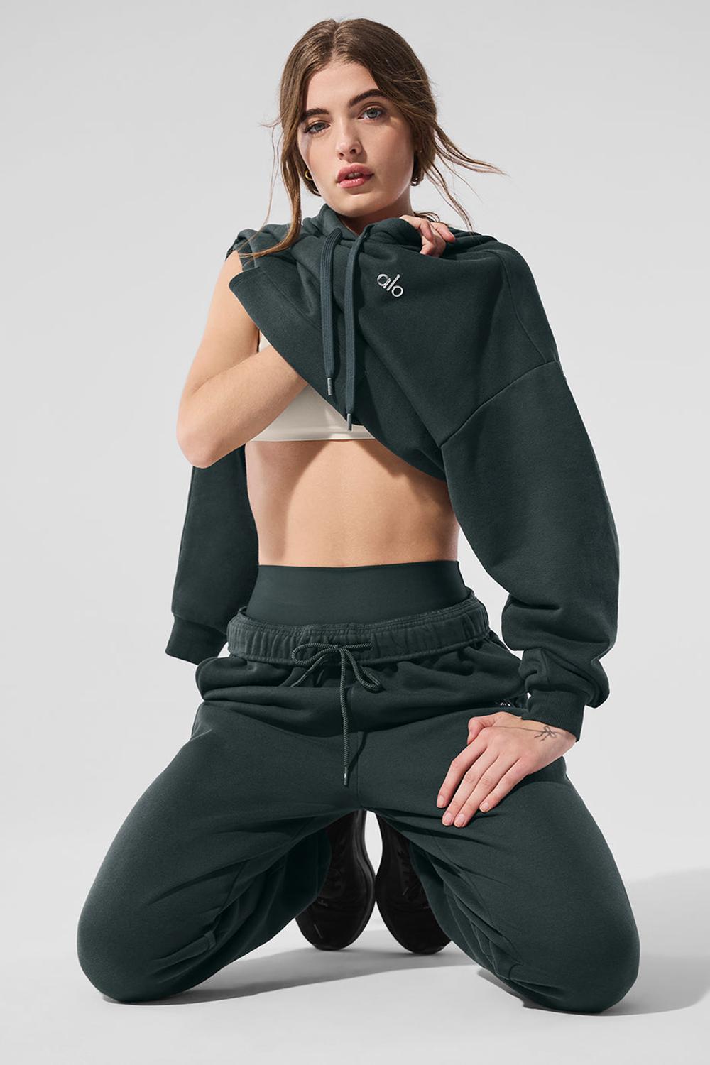 Sudadera con Capucha Alo Yoga Accolade Mujer Verde | España  DLIP-57301