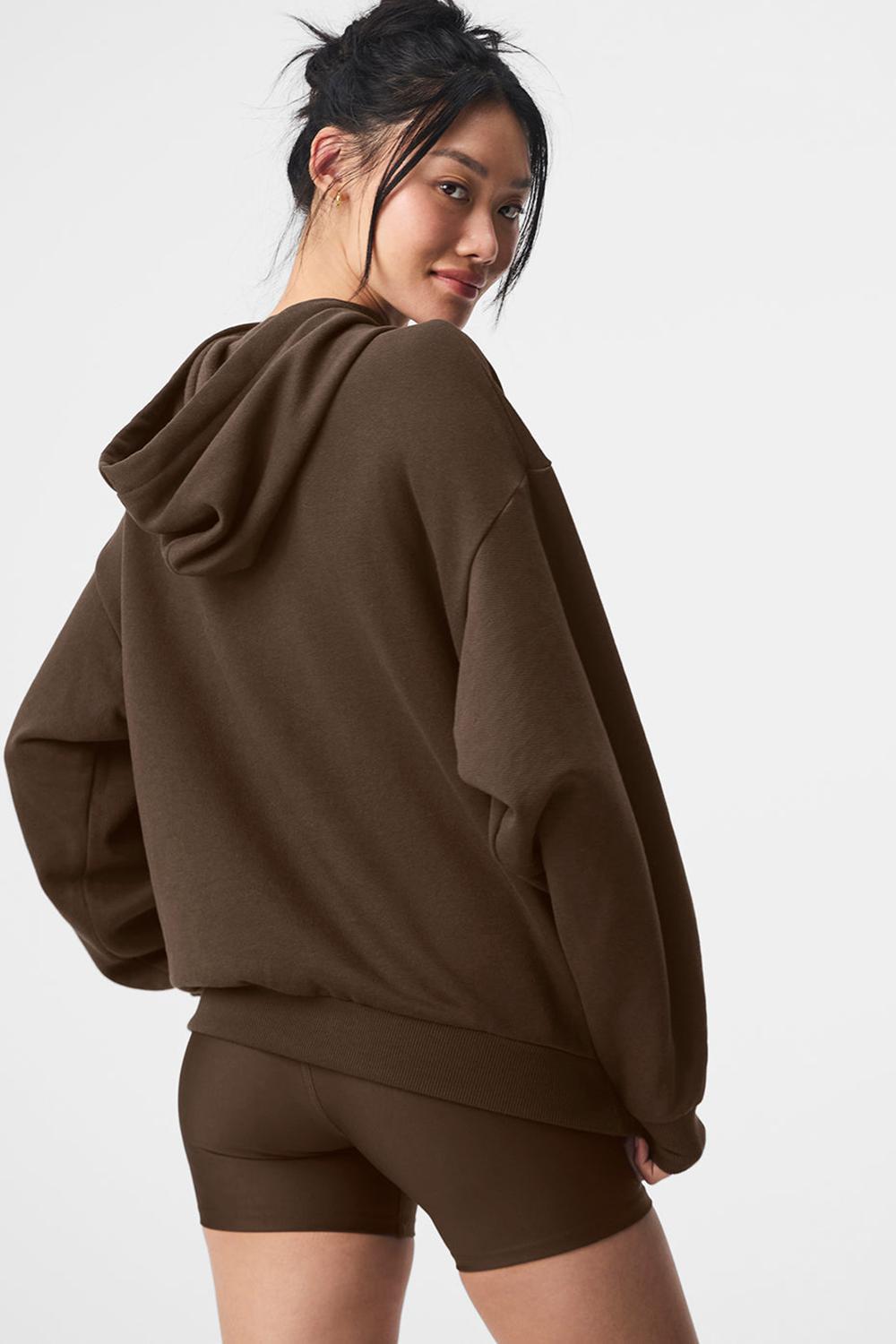 Sudadera con Capucha Alo Yoga Accolade Mujer Espresso | España  IBHA-54326