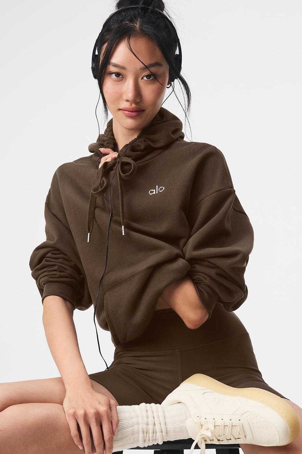 Sudadera con Capucha Alo Yoga Accolade Mujer Espresso | España  IBHA-54326
