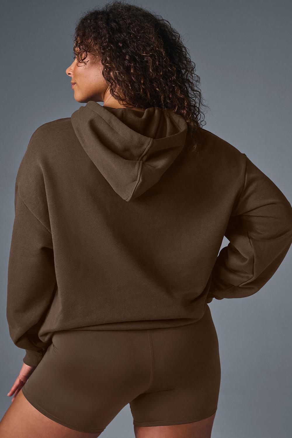 Sudadera con Capucha Alo Yoga Accolade Mujer Espresso | España  IBHA-54326