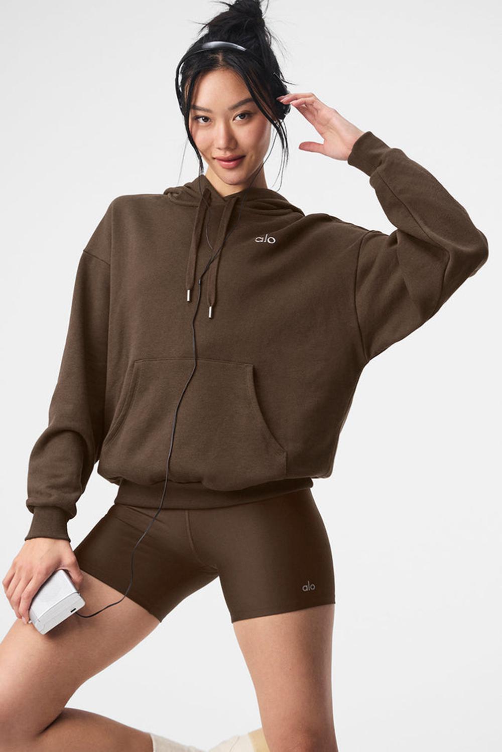 Sudadera con Capucha Alo Yoga Accolade Mujer Espresso | España  IBHA-54326