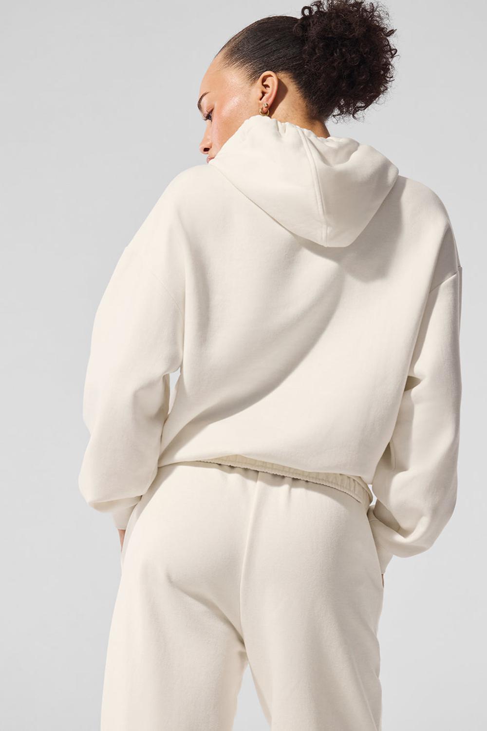 Sudadera con Capucha Alo Yoga Accolade Mujer Ivory | España  OFKP-04862