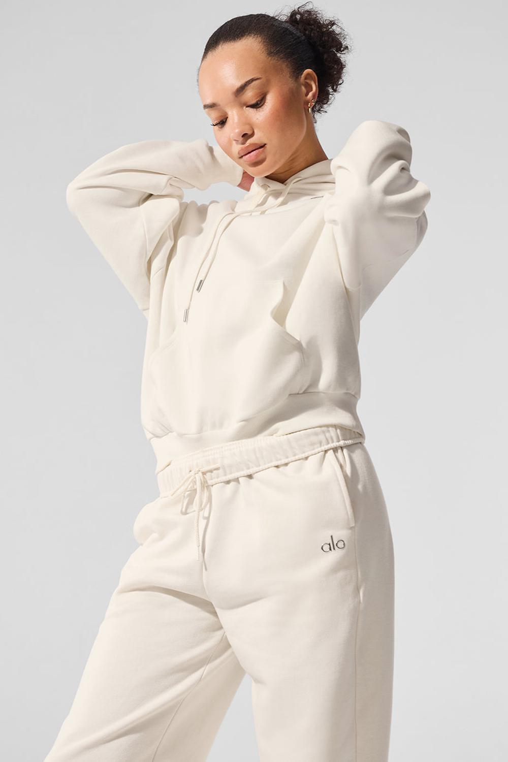 Sudadera con Capucha Alo Yoga Accolade Mujer Ivory | España  OFKP-04862