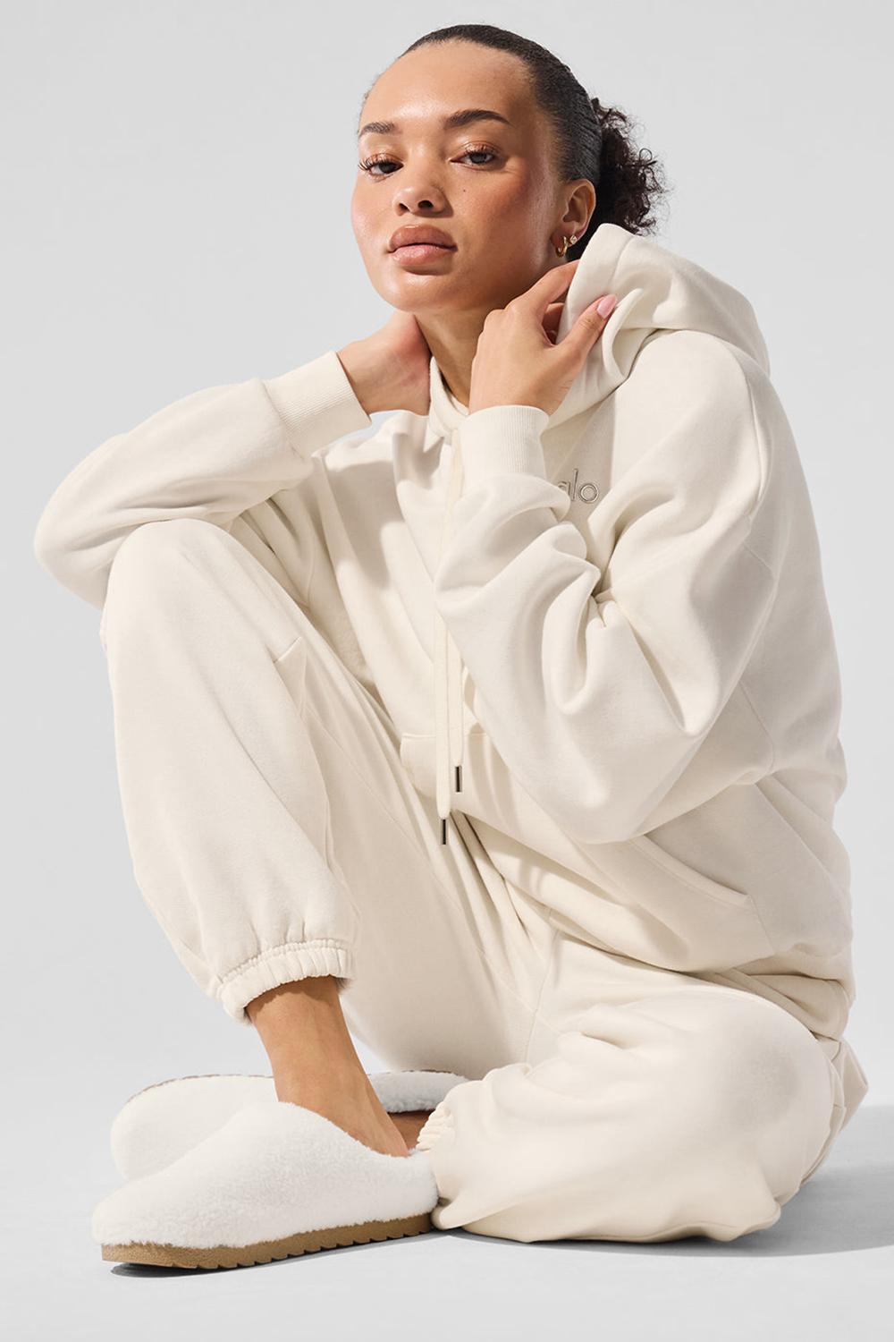 Sudadera con Capucha Alo Yoga Accolade Mujer Ivory | España  OFKP-04862