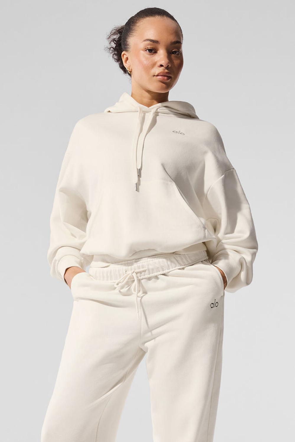 Sudadera con Capucha Alo Yoga Accolade Mujer Ivory | España  OFKP-04862