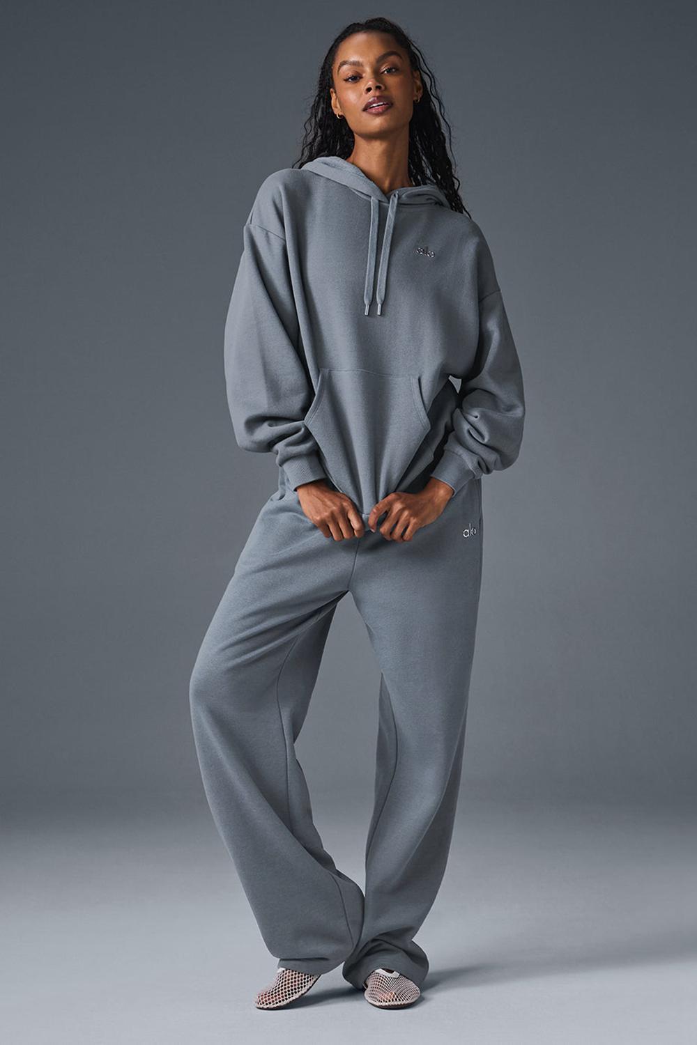 Sudadera con Capucha Alo Yoga Accolade Mujer Gris | España  PQSE-42610