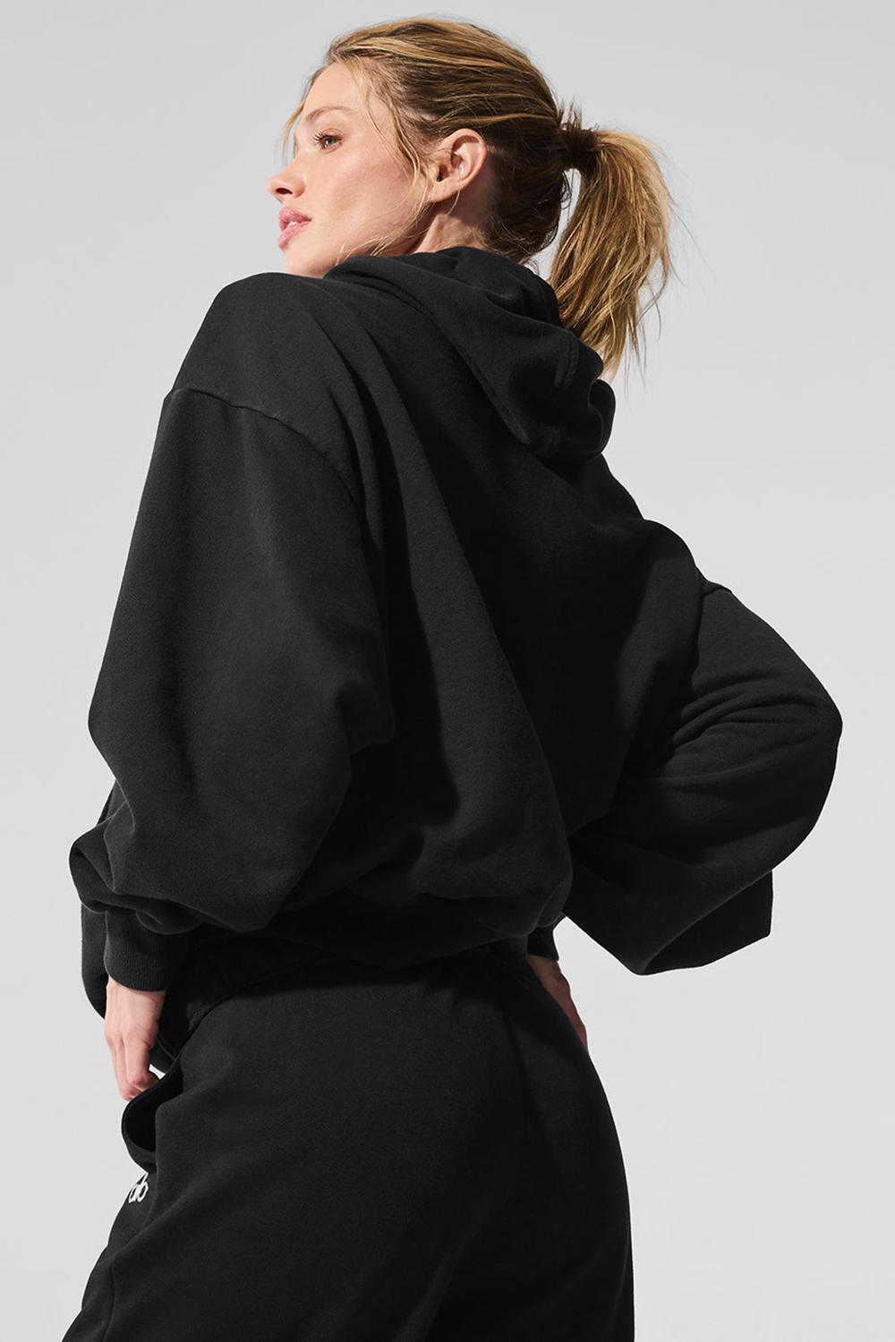 Sudadera con Capucha Alo Yoga Accolade Mujer Negras | España  SEOM-78145