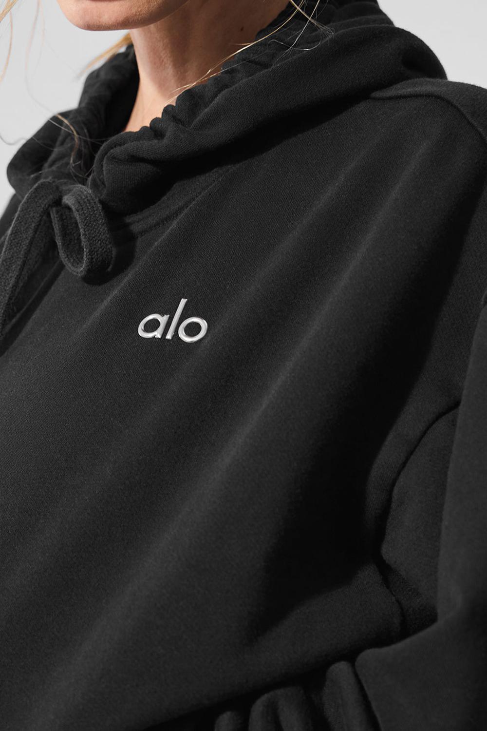 Sudadera con Capucha Alo Yoga Accolade Mujer Negras | España  SEOM-78145