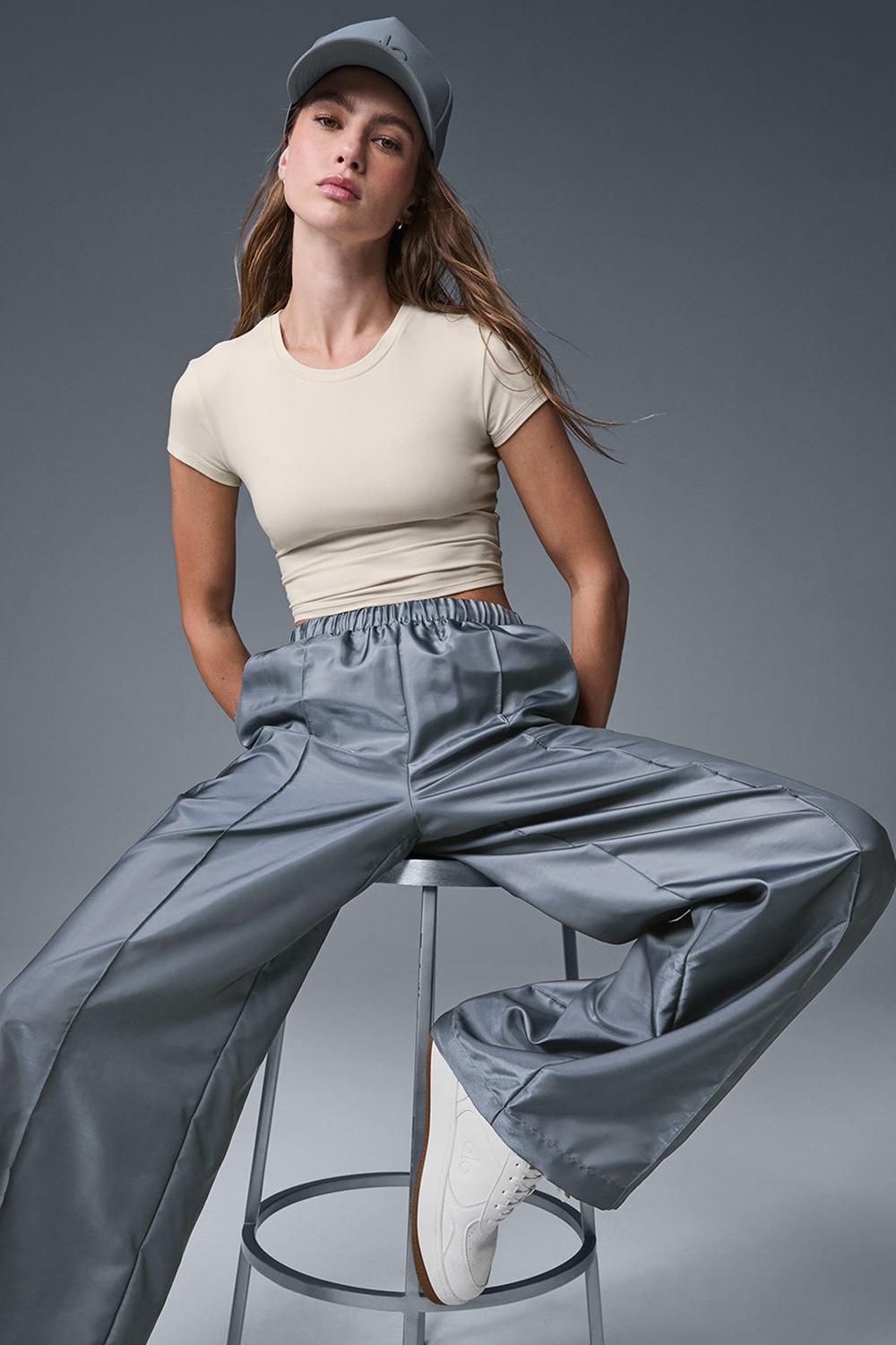 Sudadera con Capucha Alo Yoga Afterglow Wide Leg Track Mujer Gris | España  UBEZ-23186